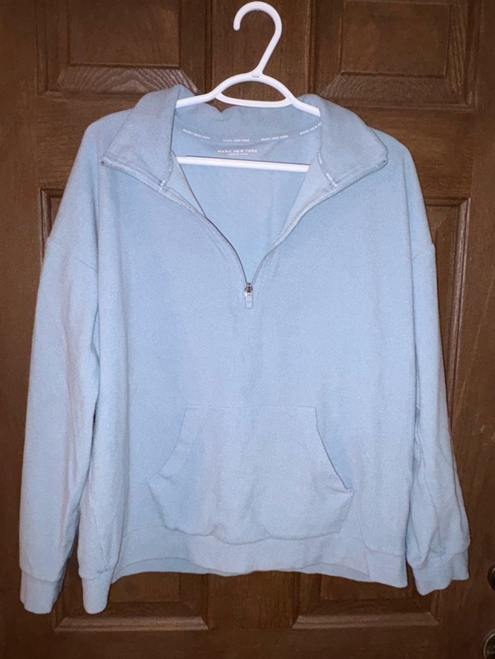 Marc New York Powder Blue Half-Zip Fleece Pullover